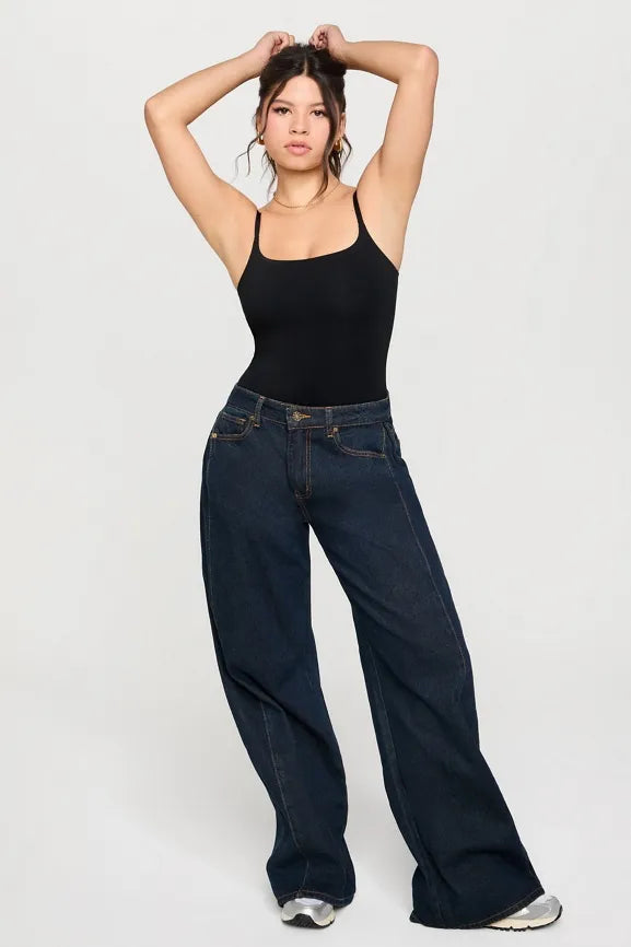Snug Cotton Strappy Thong Bodysuit