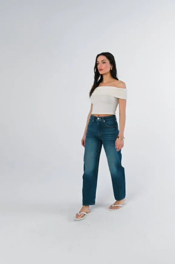 High Rise Barrel Jean