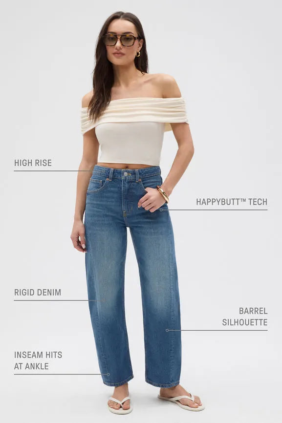 High Rise Barrel Jean