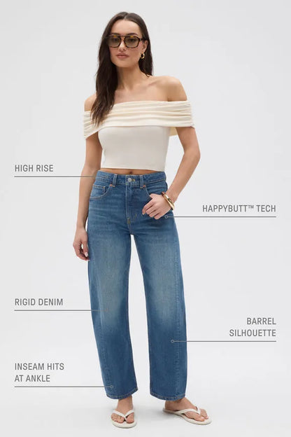 High Rise Barrel Jean