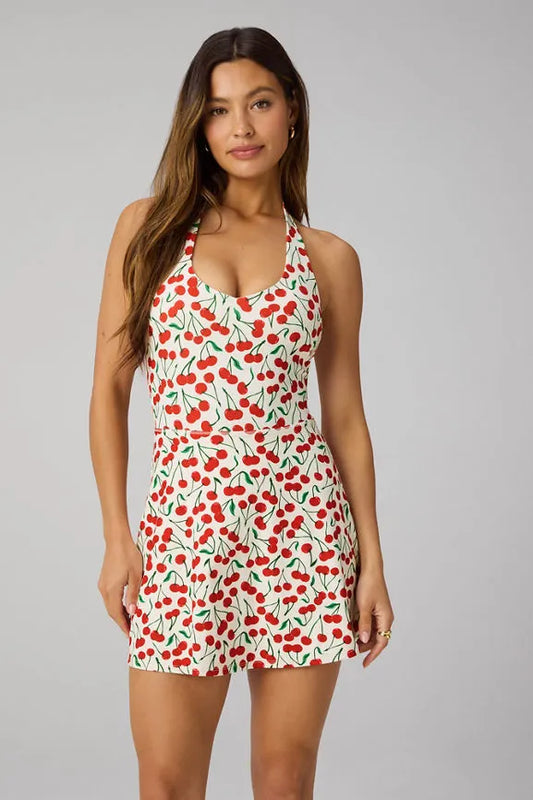 PureLuxe Halter Mini Dress