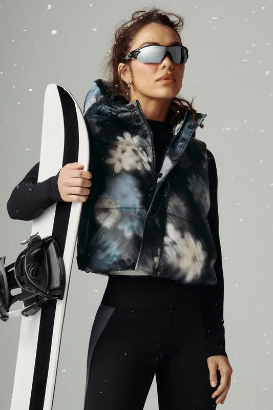 Essential Shine Cropped Hooded Puffer Vest