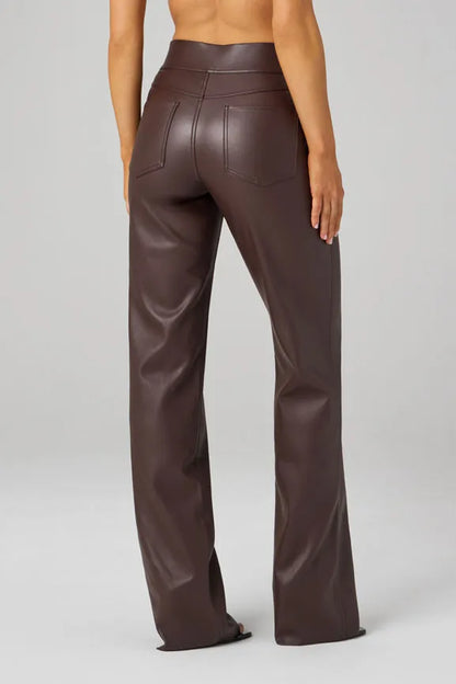 Leatherette Straight Leg Pant - Tall