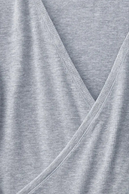 Modal Rib V-Neck Crop L/S Top