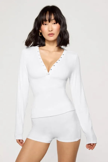 Soft Rib Long Sleeve Henley