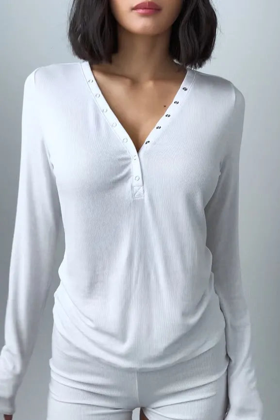 Soft Rib Long Sleeve Henley