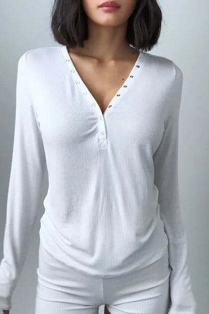 Soft Rib Long Sleeve Henley
