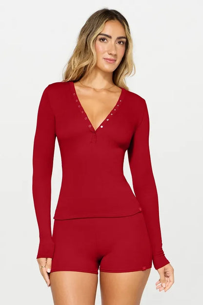 Soft Rib Long Sleeve Henley