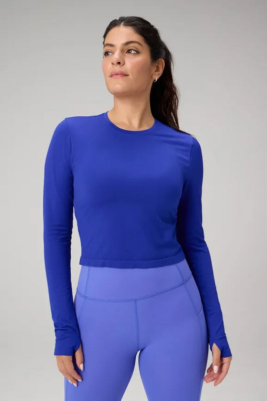 Feather Tech+ Cropped Long-Sleeve Top