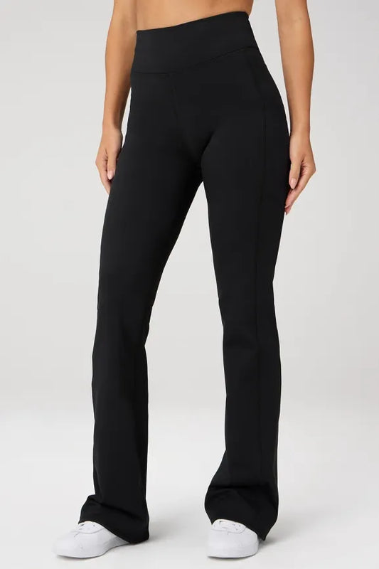 Cold Weather Pocketed High-Waisted Mini Flare
