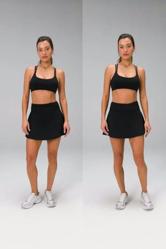 Ruched Flounce Classic Mini Skirt