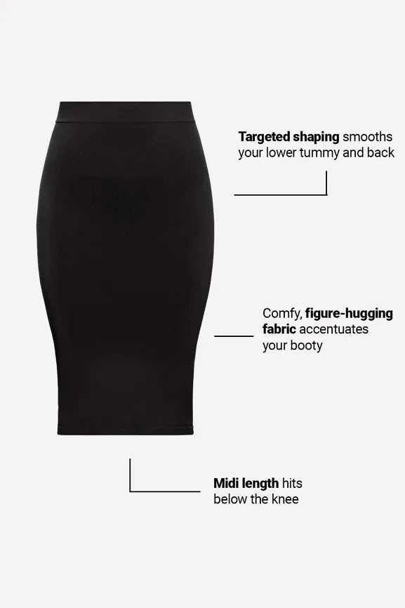Smooth As Hell Shaping Midi Skirt