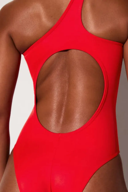 One Shoulder Cutout One-Piece