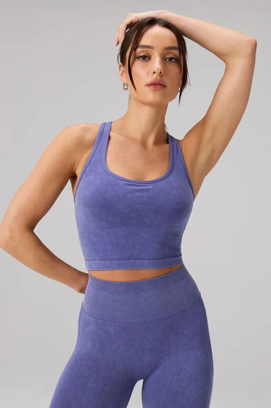 Seamless Cropped Built-In Bra Tank