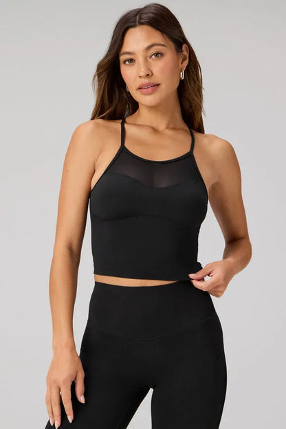 PureLuxe Mesh Built-In Bra Tank