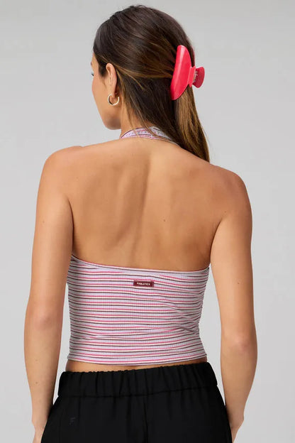 Modal Rib Built-In Bra Halter Top