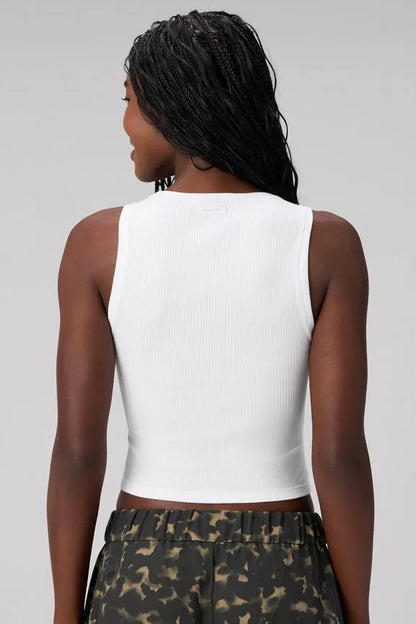 Modal Rib V-Neck Button Tank