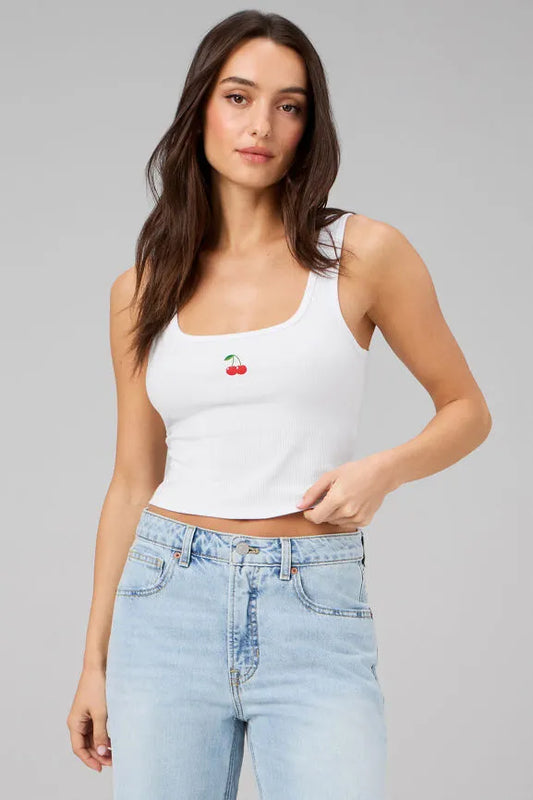 Daily Rib Cropped Square Neck Tank